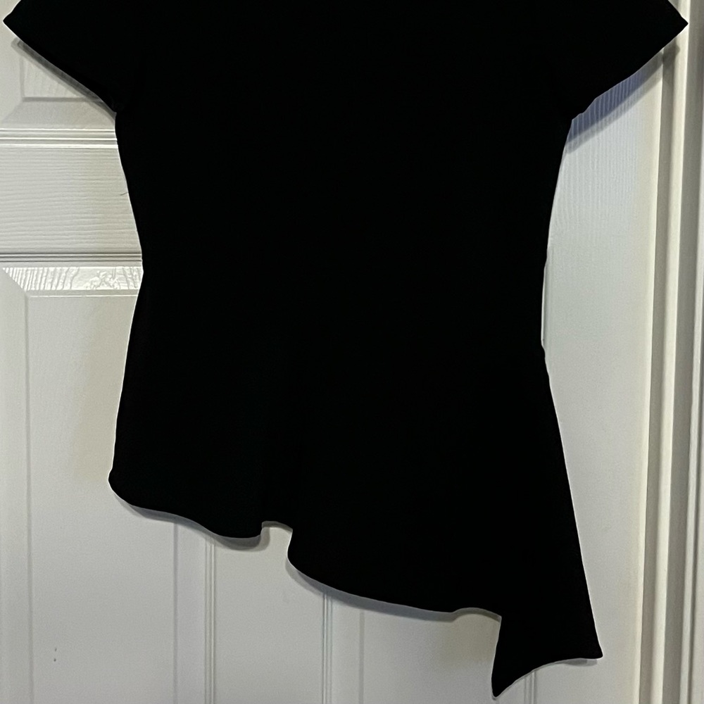 WHBM Black Dress-Up Asymmetrical Top